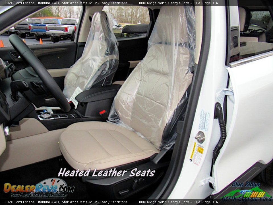 2020 Ford Escape Titanium 4WD Star White Metallic Tri-Coat / Sandstone Photo #10