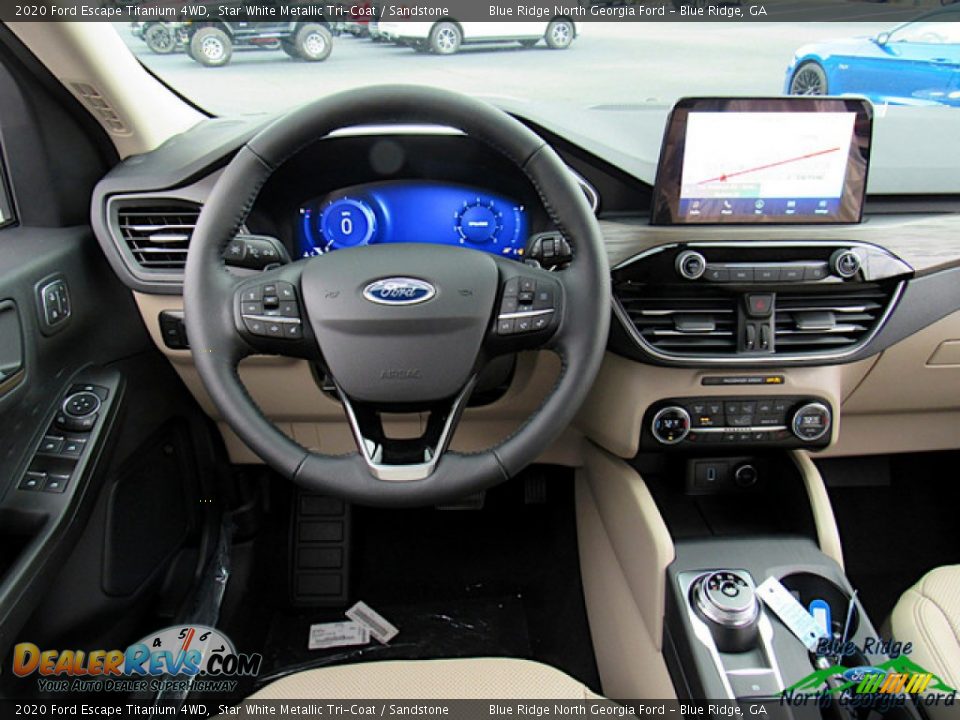 2020 Ford Escape Titanium 4WD Star White Metallic Tri-Coat / Sandstone Photo #14