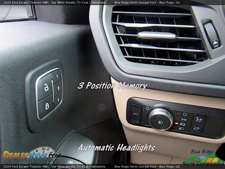 2020 Ford Escape Titanium 4WD Star White Metallic Tri-Coat / Sandstone Photo #22