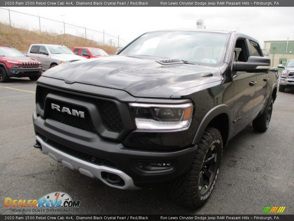 2020 Ram 1500 Rebel Crew Cab 4x4 Diamond Black Crystal Pearl / Red/Black Photo #7