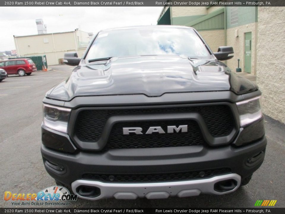 2020 Ram 1500 Rebel Crew Cab 4x4 Diamond Black Crystal Pearl / Red/Black Photo #8