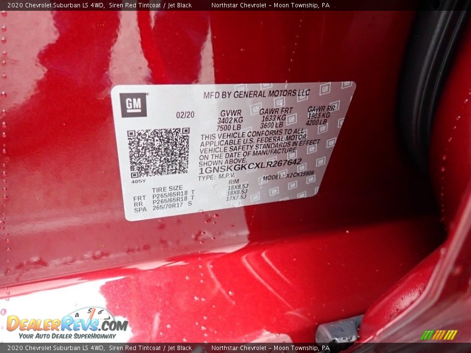 2020 Chevrolet Suburban LS 4WD Siren Red Tintcoat / Jet Black Photo #15