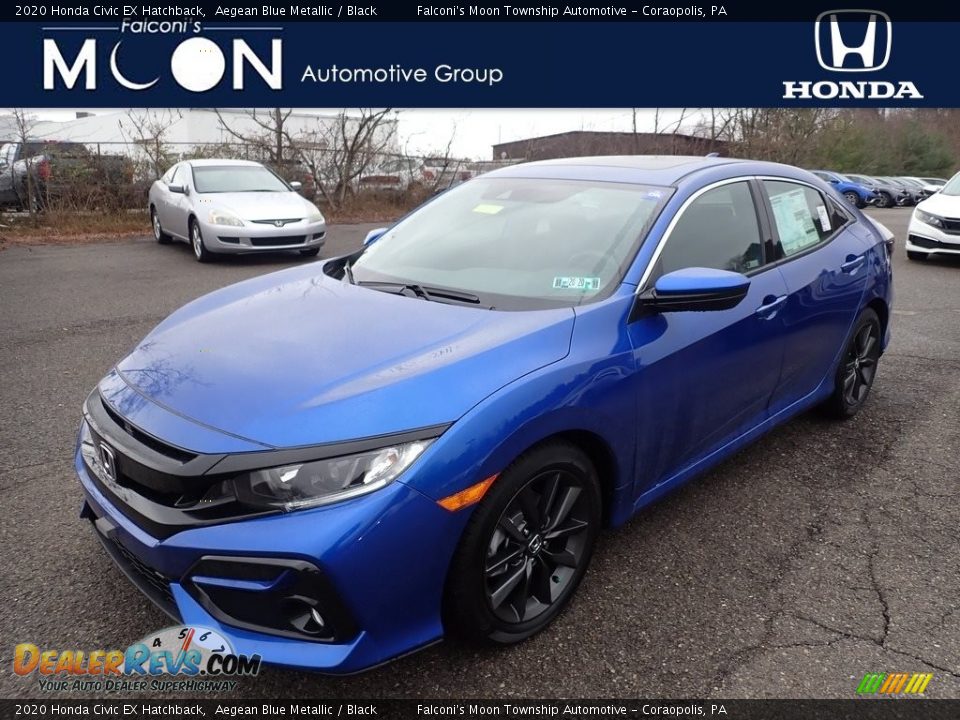 2020 Honda Civic EX Hatchback Aegean Blue Metallic / Black Photo #1