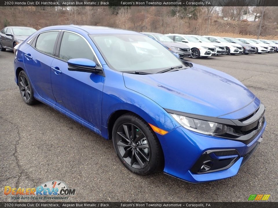 2020 Honda Civic EX Hatchback Aegean Blue Metallic / Black Photo #5