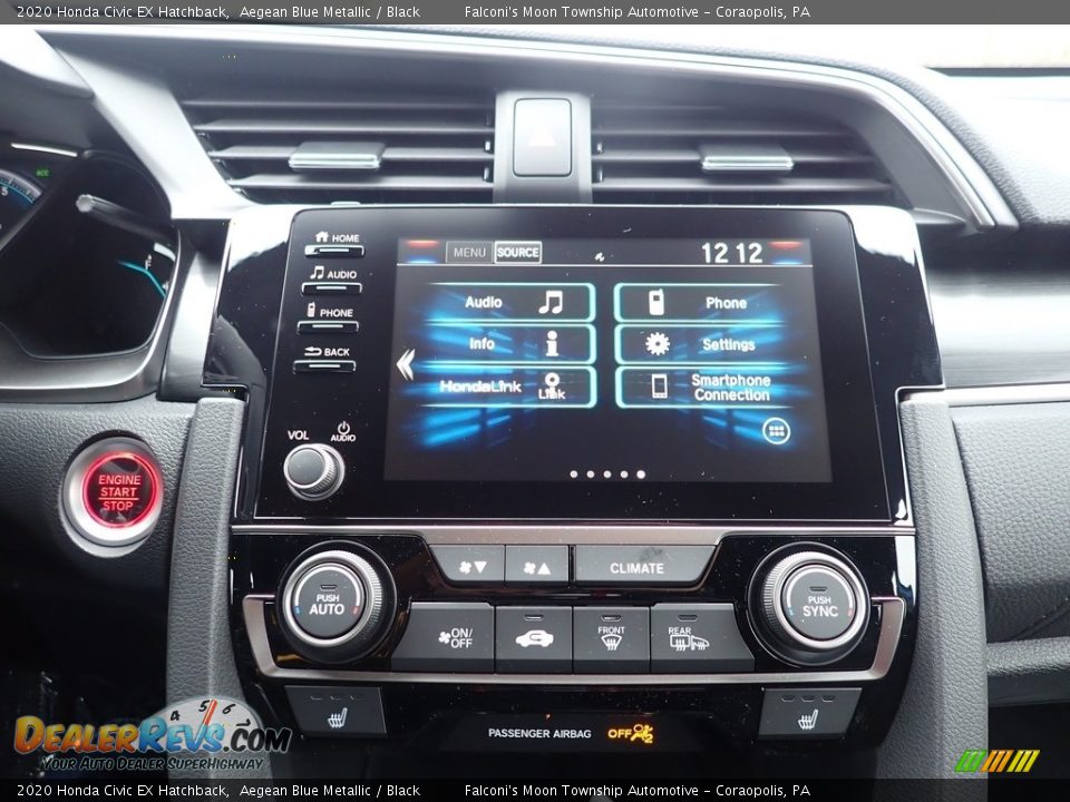 2020 Honda Civic EX Hatchback Aegean Blue Metallic / Black Photo #13
