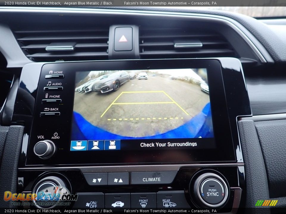 2020 Honda Civic EX Hatchback Aegean Blue Metallic / Black Photo #14