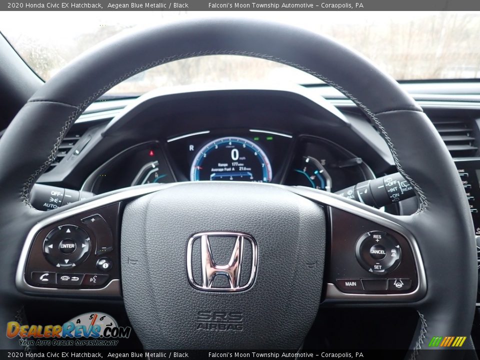 2020 Honda Civic EX Hatchback Aegean Blue Metallic / Black Photo #15