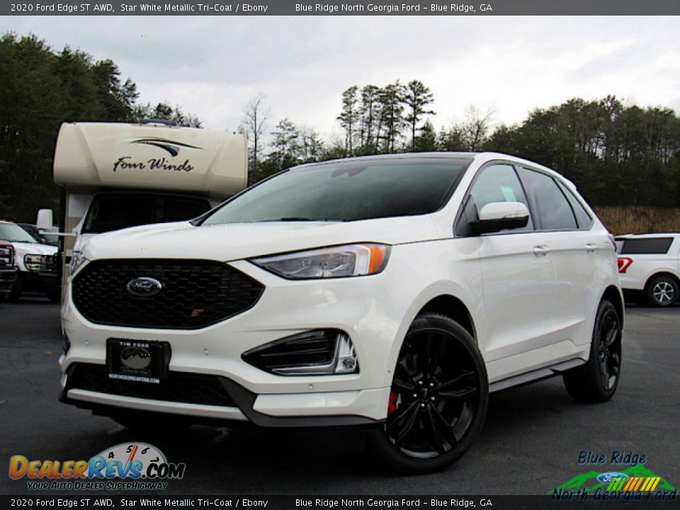2020 Ford Edge ST AWD Star White Metallic Tri-Coat / Ebony Photo #1