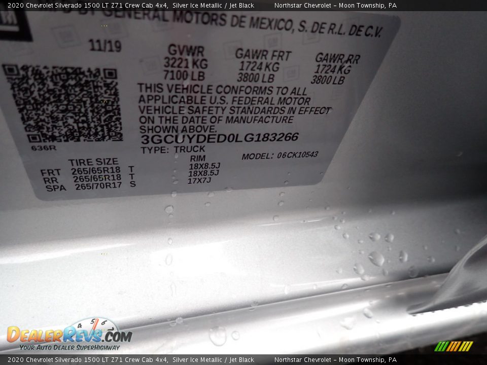 2020 Chevrolet Silverado 1500 LT Z71 Crew Cab 4x4 Silver Ice Metallic / Jet Black Photo #15