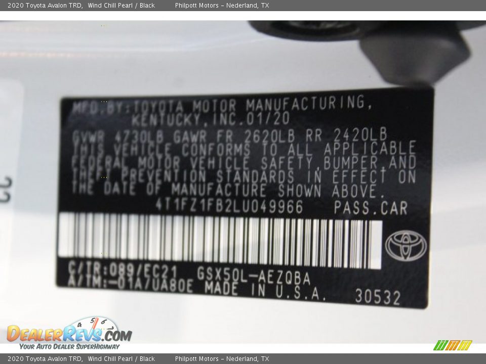 2020 Toyota Avalon TRD Wind Chill Pearl / Black Photo #25