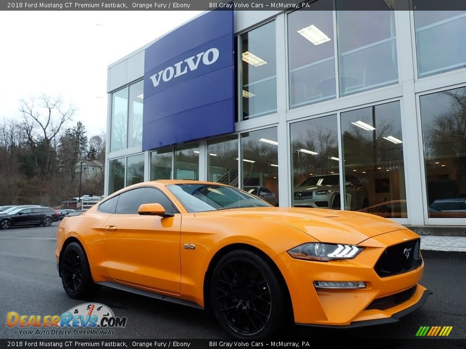 2018 Ford Mustang GT Premium Fastback Orange Fury / Ebony Photo #1