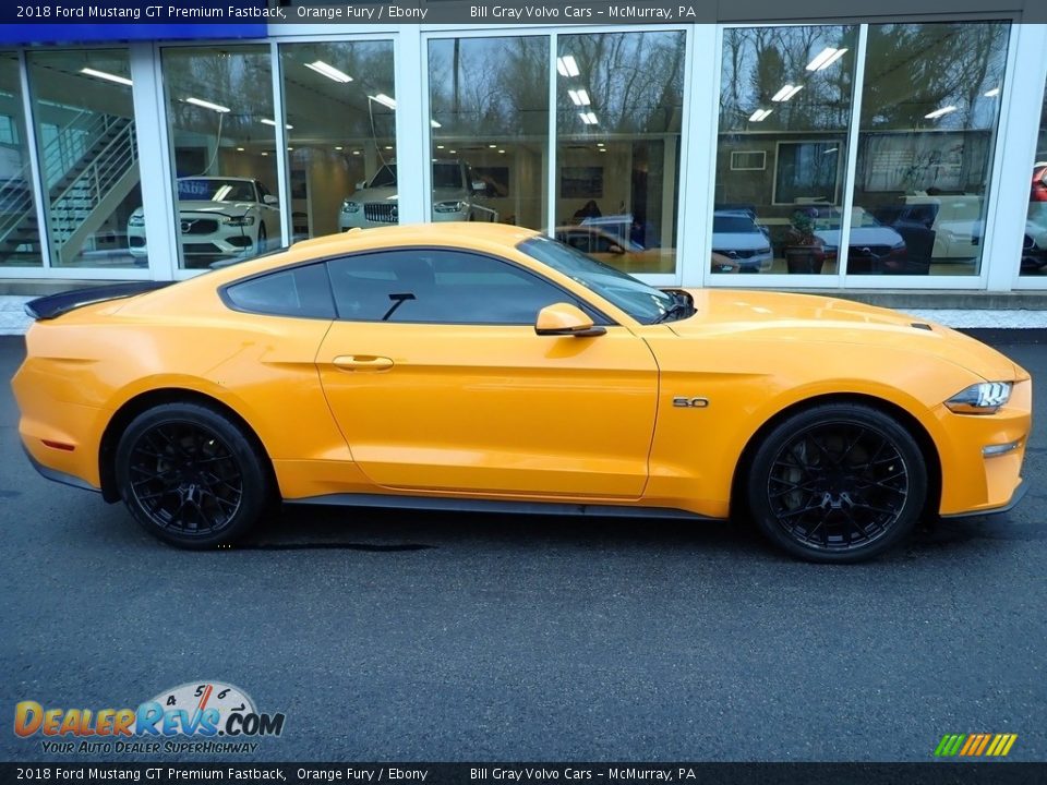 2018 Ford Mustang GT Premium Fastback Orange Fury / Ebony Photo #2