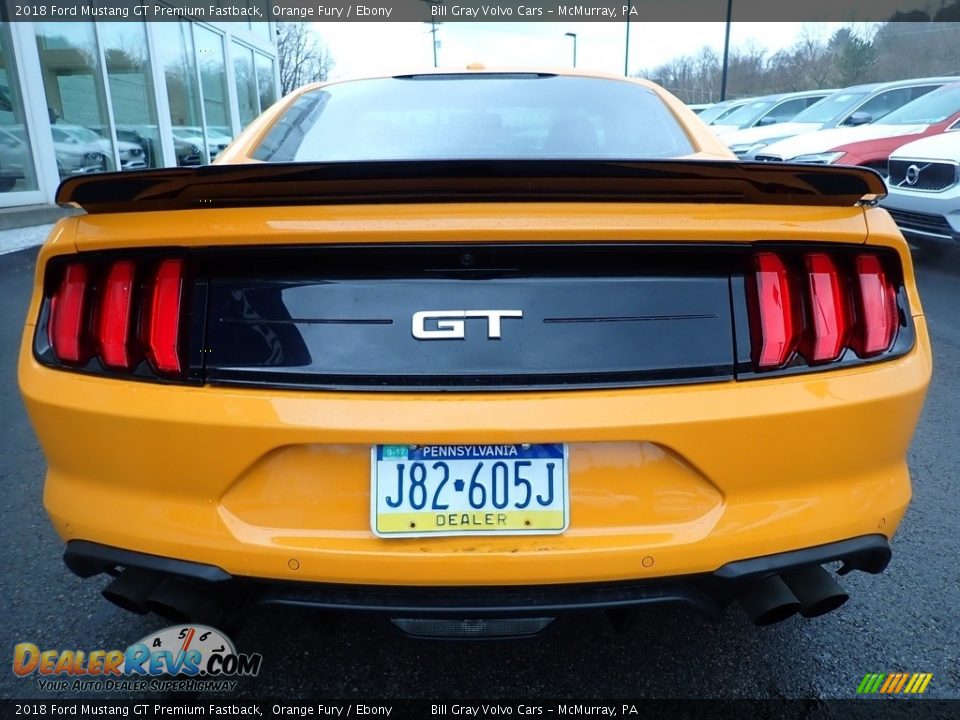 2018 Ford Mustang GT Premium Fastback Orange Fury / Ebony Photo #4