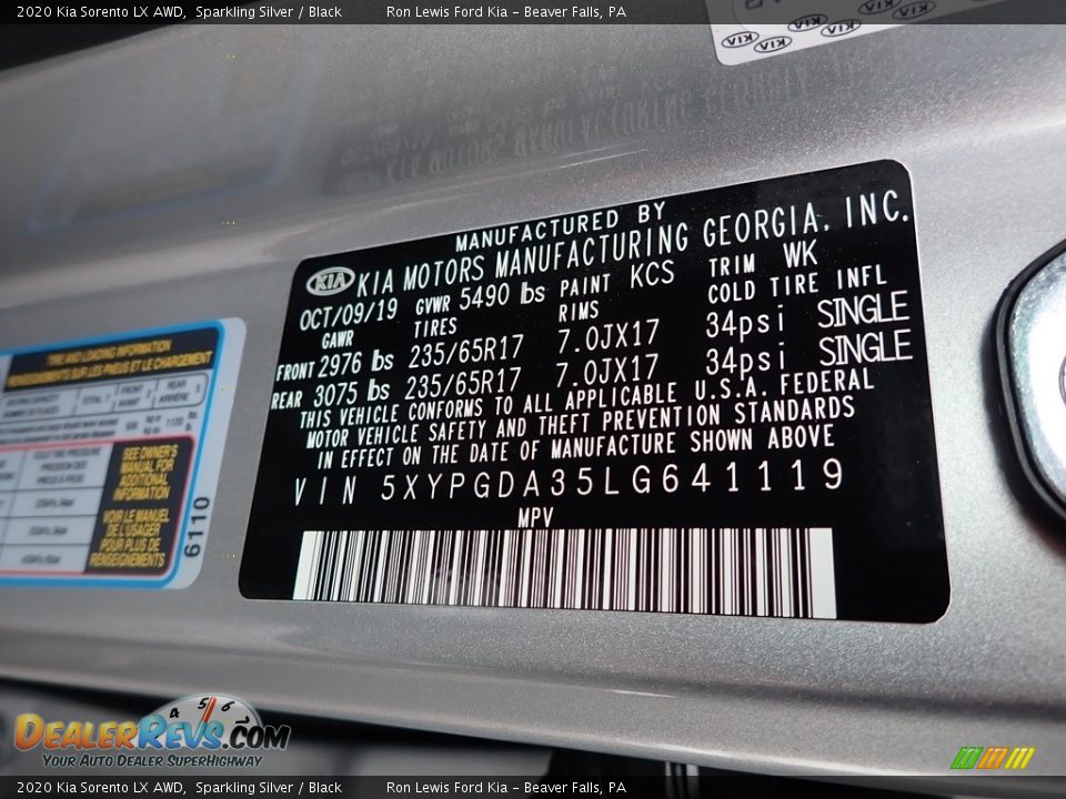 2020 Kia Sorento LX AWD Sparkling Silver / Black Photo #11