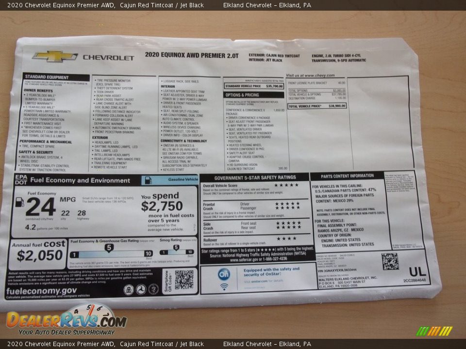 2020 Chevrolet Equinox Premier AWD Cajun Red Tintcoat / Jet Black Photo #12