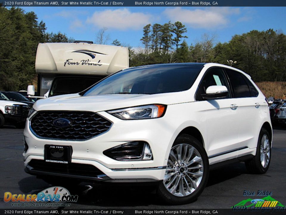2020 Ford Edge Titanium AWD Star White Metallic Tri-Coat / Ebony Photo #1