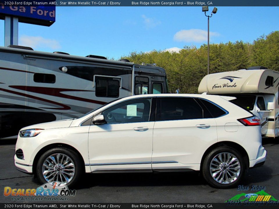 2020 Ford Edge Titanium AWD Star White Metallic Tri-Coat / Ebony Photo #2