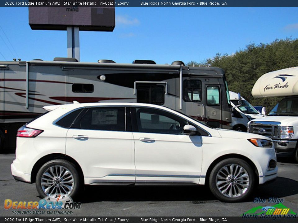 2020 Ford Edge Titanium AWD Star White Metallic Tri-Coat / Ebony Photo #6