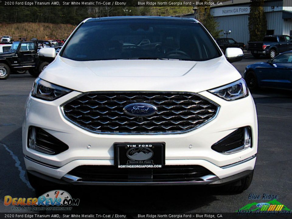 2020 Ford Edge Titanium AWD Star White Metallic Tri-Coat / Ebony Photo #8