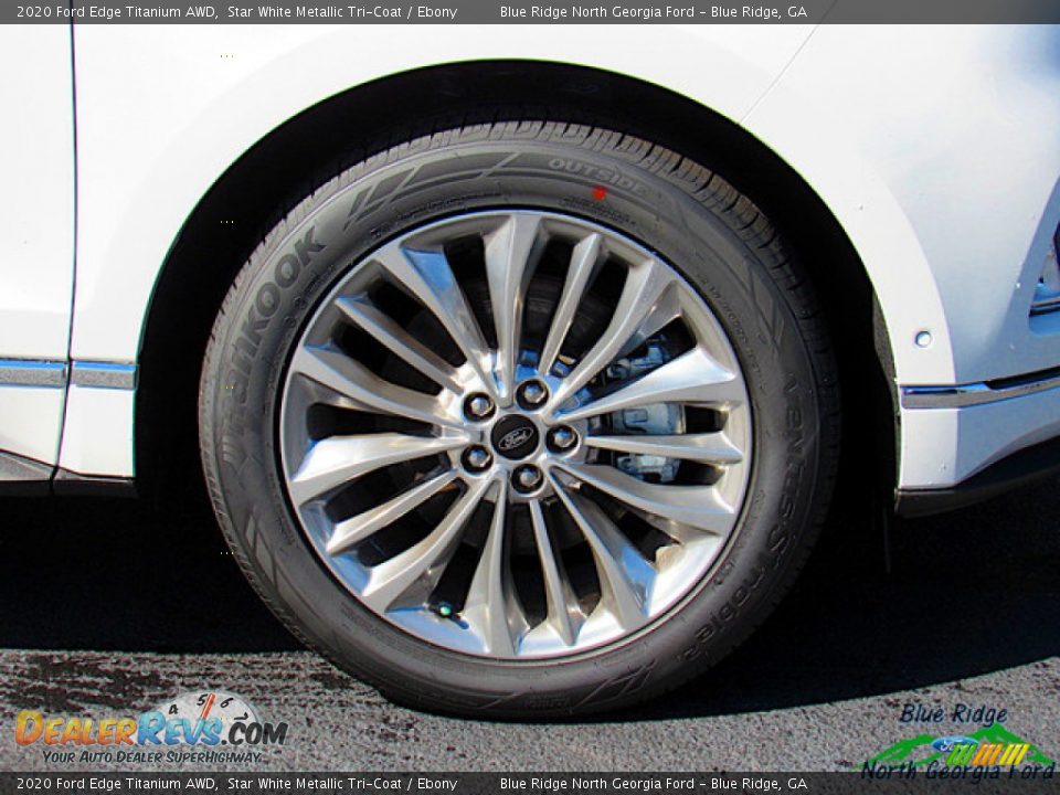 2020 Ford Edge Titanium AWD Star White Metallic Tri-Coat / Ebony Photo #9
