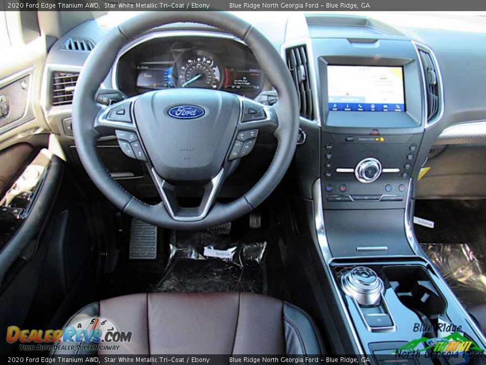 2020 Ford Edge Titanium AWD Star White Metallic Tri-Coat / Ebony Photo #14