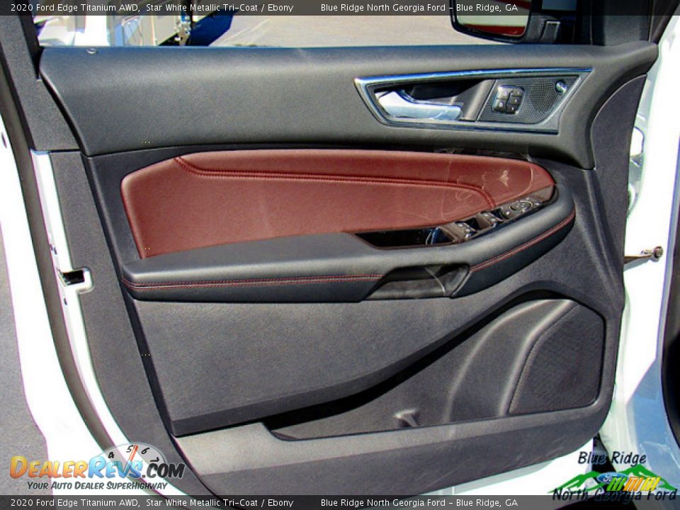 2020 Ford Edge Titanium AWD Star White Metallic Tri-Coat / Ebony Photo #27