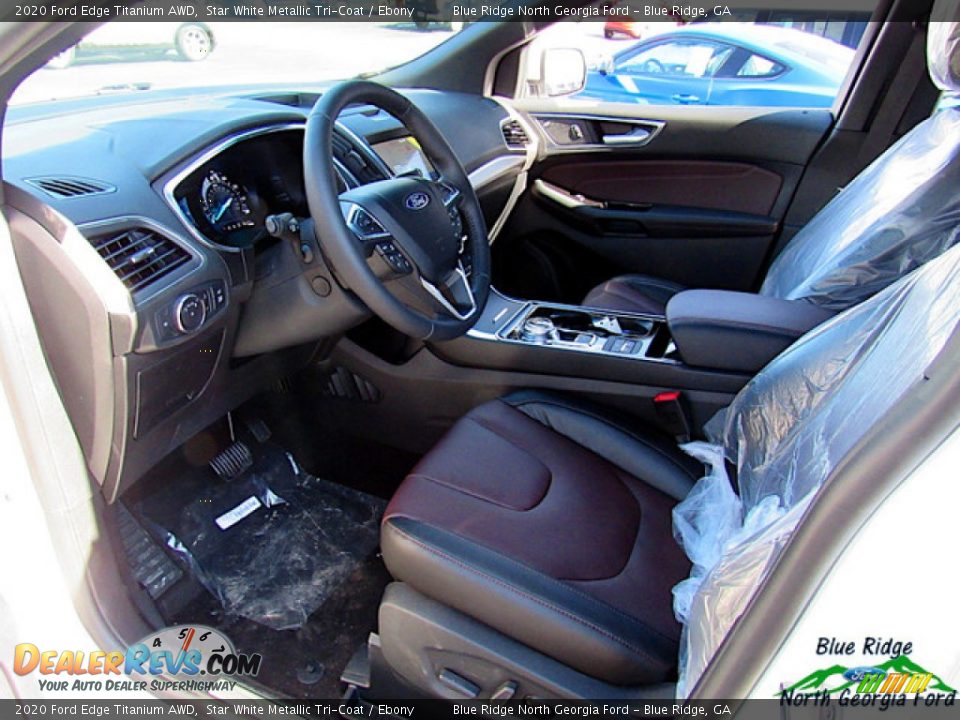 2020 Ford Edge Titanium AWD Star White Metallic Tri-Coat / Ebony Photo #28