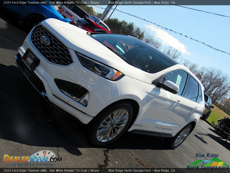 2020 Ford Edge Titanium AWD Star White Metallic Tri-Coat / Ebony Photo #31
