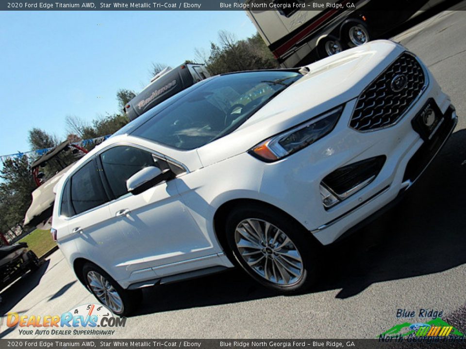 2020 Ford Edge Titanium AWD Star White Metallic Tri-Coat / Ebony Photo #32