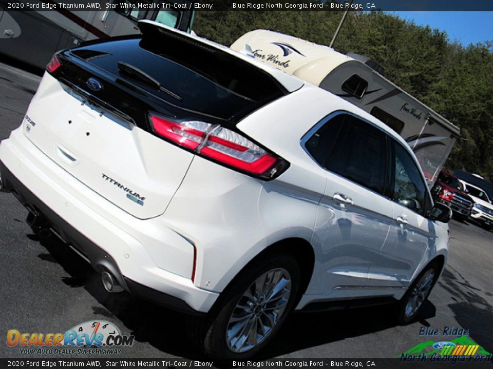 2020 Ford Edge Titanium AWD Star White Metallic Tri-Coat / Ebony Photo #33