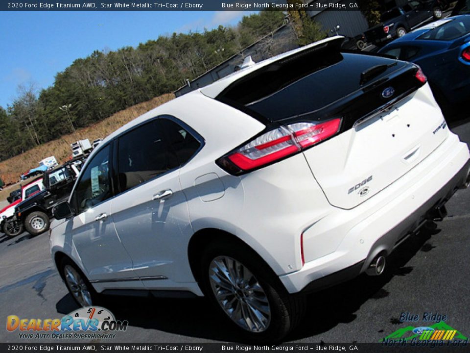 2020 Ford Edge Titanium AWD Star White Metallic Tri-Coat / Ebony Photo #34