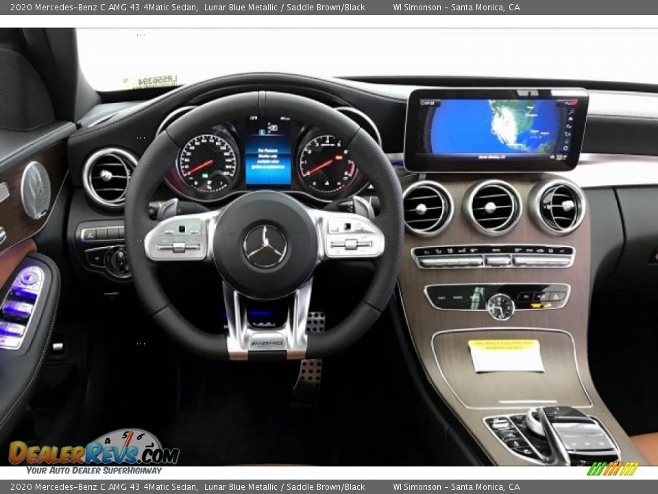2020 Mercedes-Benz C AMG 43 4Matic Sedan Lunar Blue Metallic / Saddle Brown/Black Photo #4