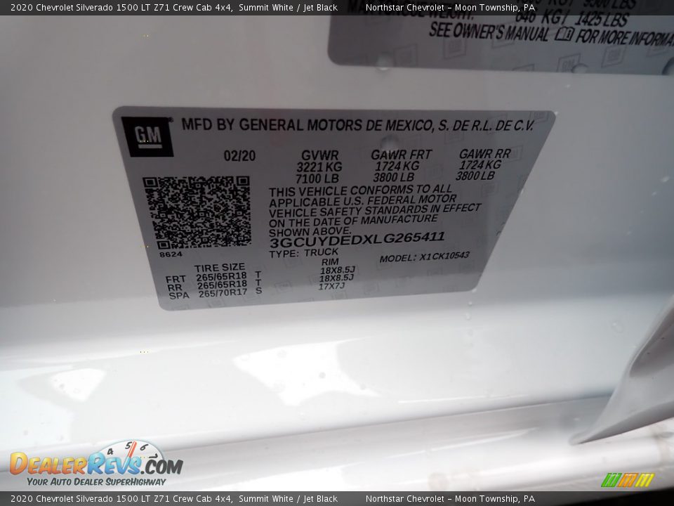 2020 Chevrolet Silverado 1500 LT Z71 Crew Cab 4x4 Summit White / Jet Black Photo #15