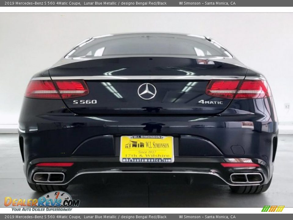 2019 Mercedes-Benz S 560 4Matic Coupe Lunar Blue Metallic / designo Bengal Red/Black Photo #3