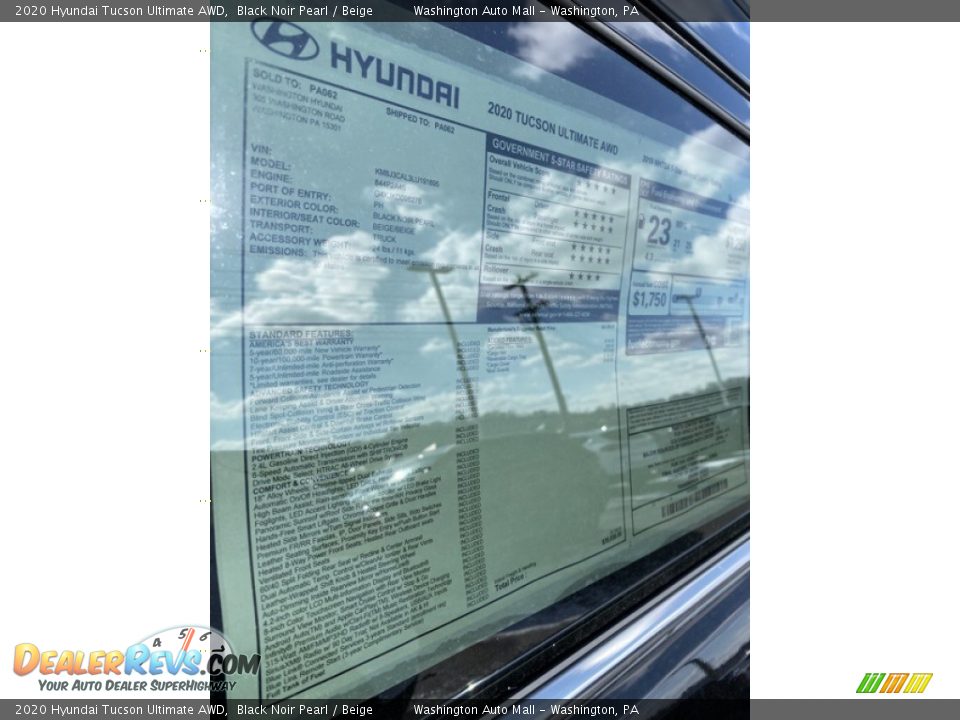 2020 Hyundai Tucson Ultimate AWD Black Noir Pearl / Beige Photo #15