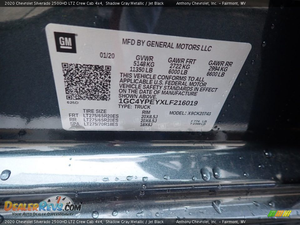 2020 Chevrolet Silverado 2500HD LTZ Crew Cab 4x4 Shadow Gray Metallic / Jet Black Photo #14