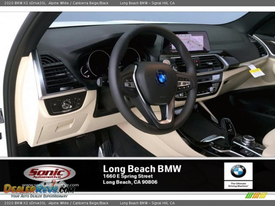 2020 BMW X3 sDrive30i Alpine White / Canberra Beige/Black Photo #4