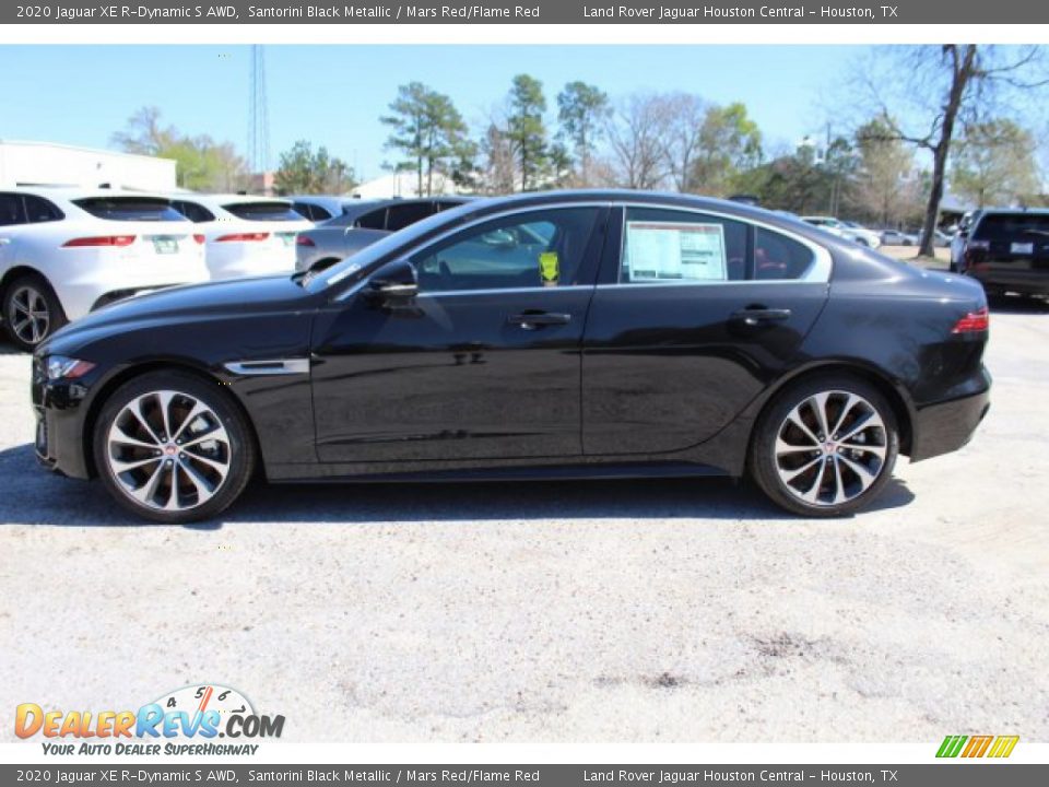 2020 Jaguar XE R-Dynamic S AWD Santorini Black Metallic / Mars Red/Flame Red Photo #6