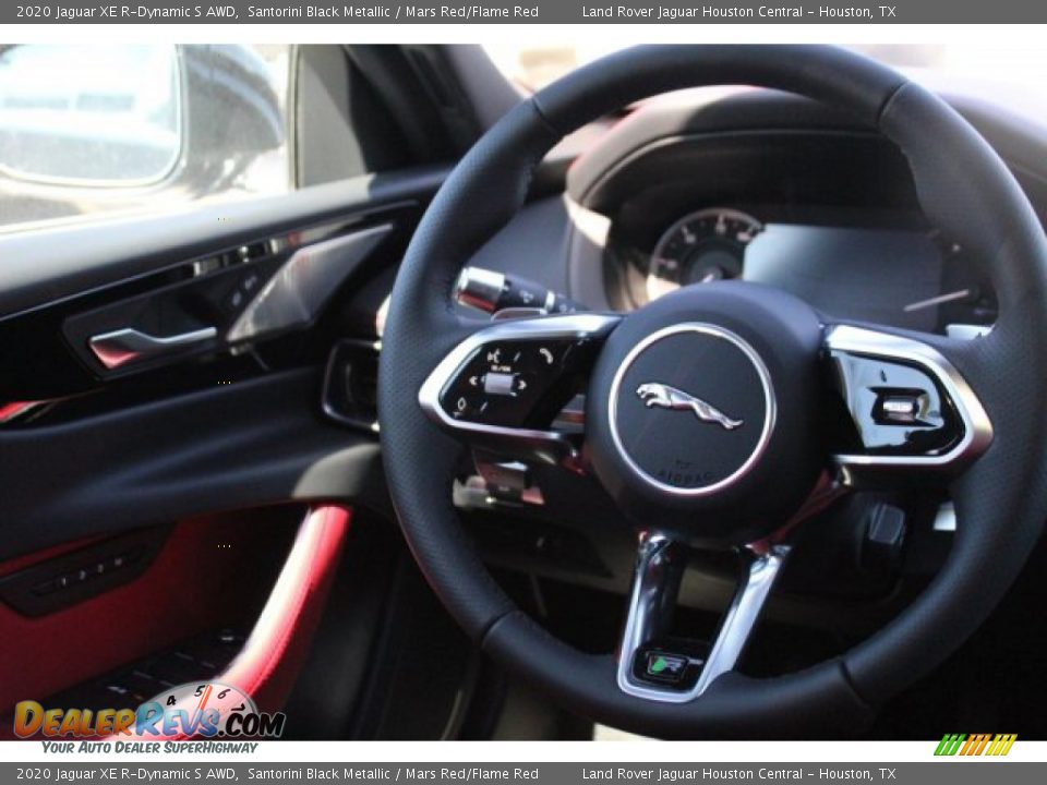 2020 Jaguar XE R-Dynamic S AWD Santorini Black Metallic / Mars Red/Flame Red Photo #29