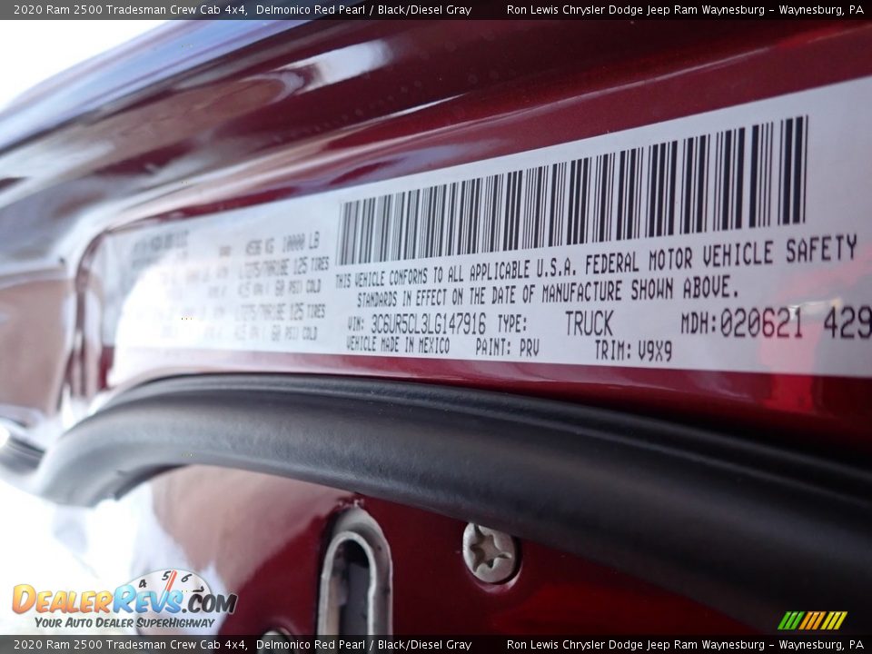 2020 Ram 2500 Tradesman Crew Cab 4x4 Delmonico Red Pearl / Black/Diesel Gray Photo #11