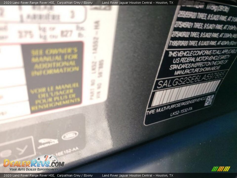 2020 Land Rover Range Rover HSE Carpathian Grey / Ebony Photo #30
