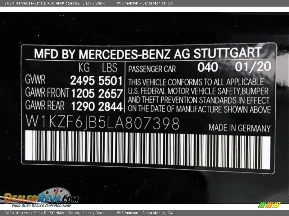 2020 Mercedes-Benz E 450 4Matic Sedan Black / Black Photo #10