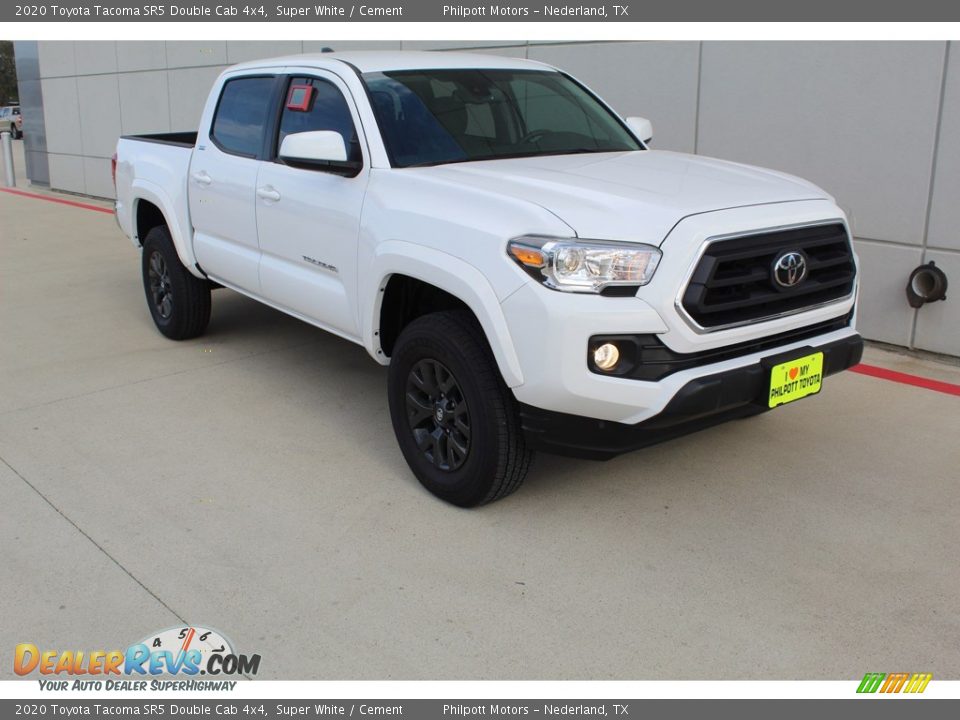 2020 Toyota Tacoma SR5 Double Cab 4x4 Super White / Cement Photo #2
