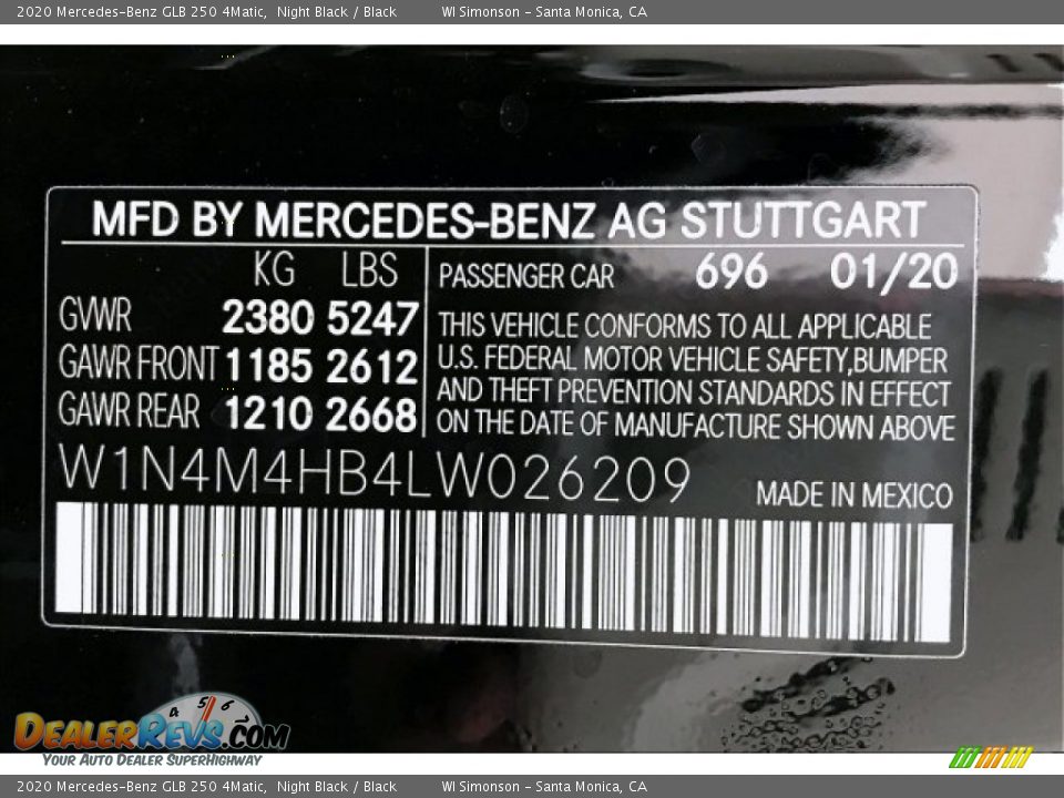 2020 Mercedes-Benz GLB 250 4Matic Night Black / Black Photo #11