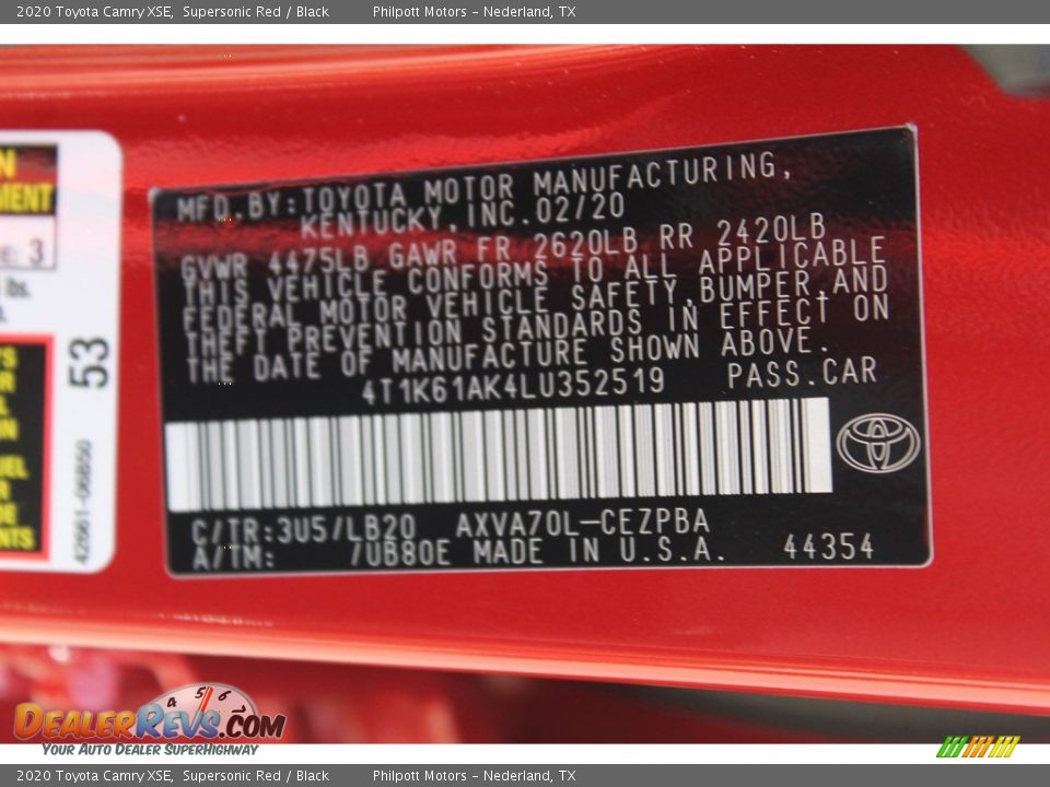 2020 Toyota Camry XSE Supersonic Red / Black Photo #23