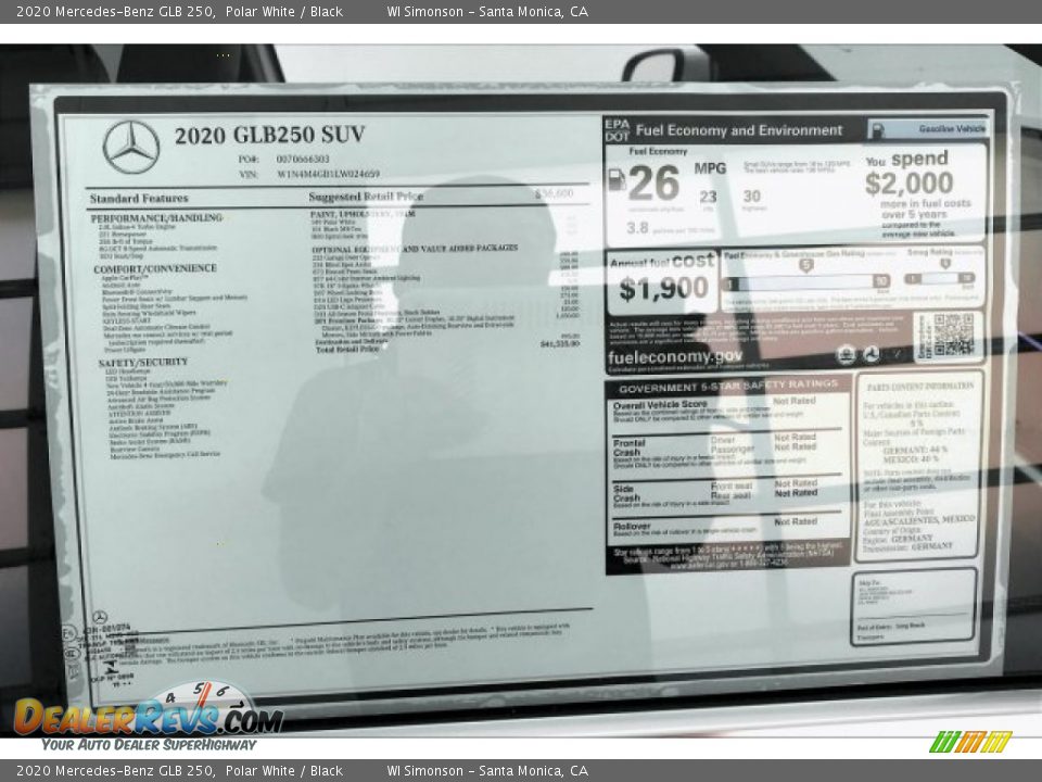 2020 Mercedes-Benz GLB 250 Polar White / Black Photo #10