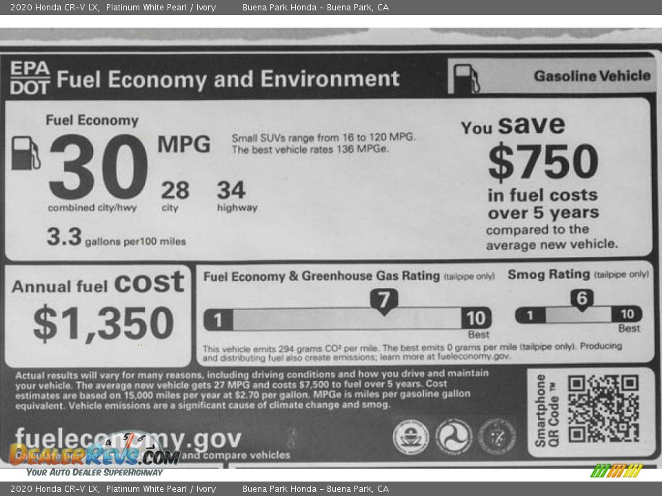 2020 Honda CR-V LX Platinum White Pearl / Ivory Photo #36