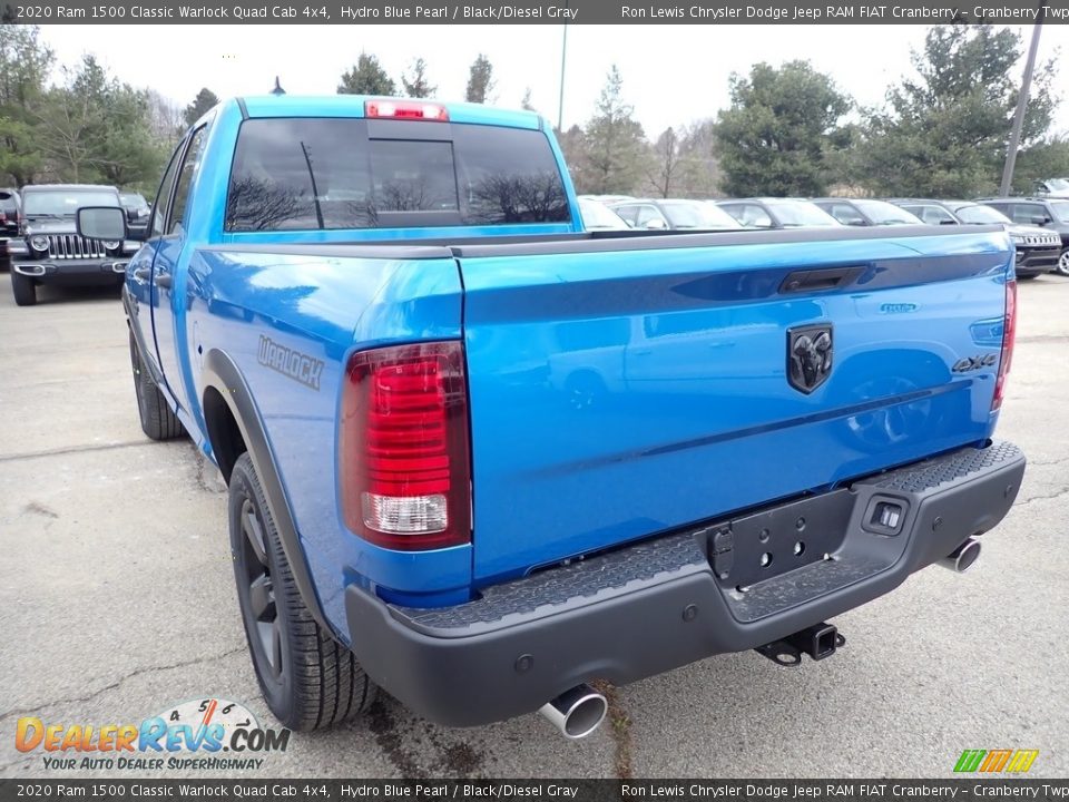 2020 Ram 1500 Classic Warlock Quad Cab 4x4 Hydro Blue Pearl / Black/Diesel Gray Photo #3