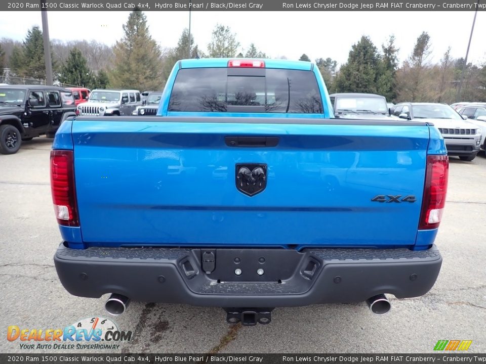2020 Ram 1500 Classic Warlock Quad Cab 4x4 Hydro Blue Pearl / Black/Diesel Gray Photo #4
