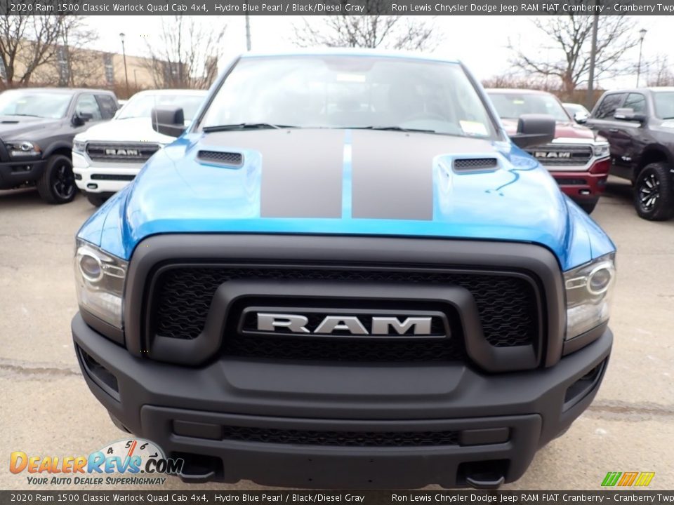 2020 Ram 1500 Classic Warlock Quad Cab 4x4 Hydro Blue Pearl / Black/Diesel Gray Photo #8